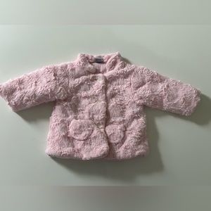 Buttoned pink plush jacket 18-24 months